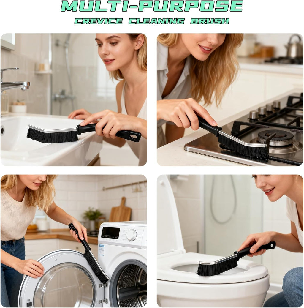 Hard Bristle Crevice Cleaning Brush,Cleaner Scrub Brush Tool for Hard to Reach Tight Space, Home Essentials, Cleaning Supplies for Shower, Bathroom, Kitchen, Toilet, Window (3)