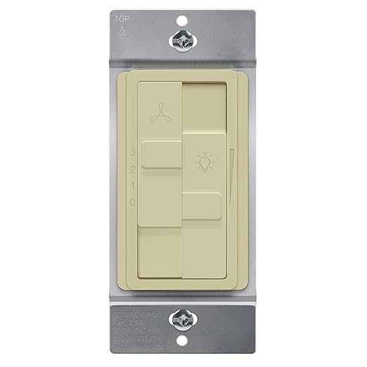 TOPGREENER Kalide Combo Dimmer Switch with 3-Speed Fan Control, Light and Fan Combination Switch, Single Pole, 2.5A, 200W LED/CFL, Neutral Wire Not Required, TGDSFS3-I, Ivory
