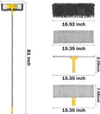 81" Long Handle Window Cleaner Tool Squeegee with Extension Pole, 2 in 1 Large Surface Window Cleaning Kit, Professional Window Washing Kit for High Windows Glass Car Mirror Solar Panel