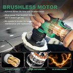 BATOCA S4 Cordless Polisher for Car Detailing with 2Pcs 12V 2.5Ah Batteries, Both Rotary Buffer & Dual Action Polisher, 1&3inch Brushless Polisher, Basic Kit