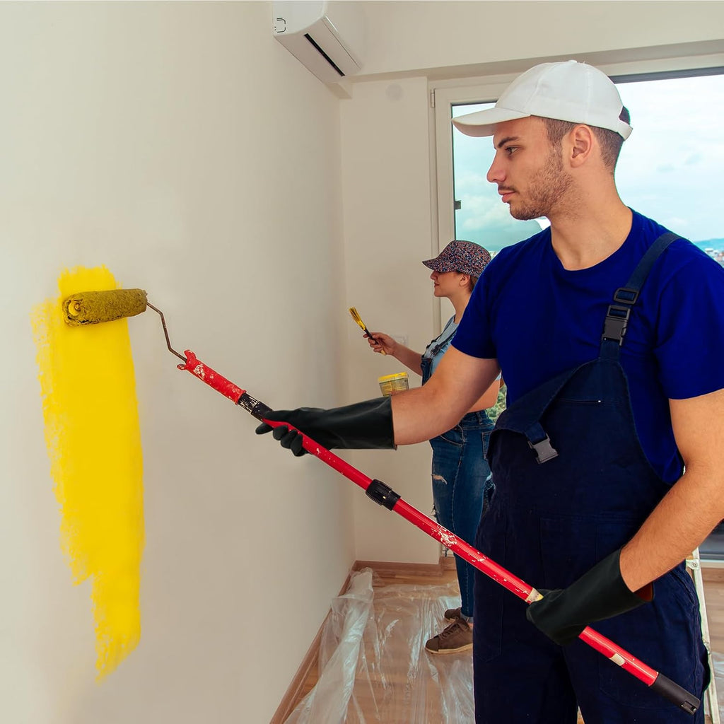 Bamllum 4 Pairs Black Rubber Dishwashing Gloves - Reusable Cleaning Gloves for Kitchen, Household, Anti-Slip, Flexible & Long-Lasting (X-Large)