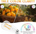 Edison Bulbs, E26 LED Bulb 60 watt Equivalent, Non-Dimmable, Soft White 2700K, ST58 Vintage Light Bulbs, 90+ CRI, 6W 600LM, E26 Medium Base, Clear Glass, 12 Pack