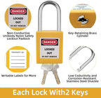 Lockout Tagout Locks Set (5pcs, Yellow) - Keyed Different, 2 Keys Per Lock - OSHA Compliant Lock Out Tag Out Padlocks For Electrical Safety Kit