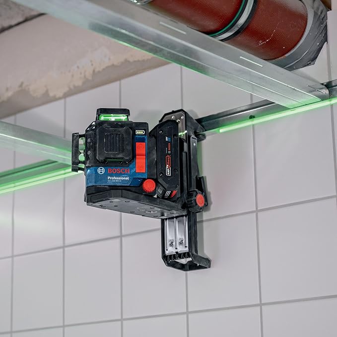BOSCH GLL330-80CGL 18V 360º Connected Green-Beam Three-Plane Leveling and Alignment Laser with 4 Ah Battery - Versatile, High-Visibility Laser with Bluetooth Connectivity and Smart Pendulum System
