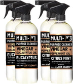 Lux Clean Multi-Purpose Cleaners, Vinegar with Eucalyptus and Peppermint | 32 Fl Oz Bottles, Pack of 4 | Home and Body Company