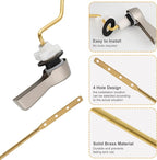 Hibbent Universal Metal Side Mount Toilet Handle Replacement Kit, Brass Toilet Flush Tank Lever with Stainless Steel Flapper Chains for Most Toilets, Brushed Nickel Finish