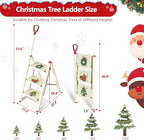 3 Step Ladder, Christmas Tree 3 Step Ladder with Single-Handrail, 3 Step Stool with Anti-Slip Pedals for Home Kitchen,Xmas Decoration Ladder for Tree and Holiday Decoration,600lbs Max Load Capacity