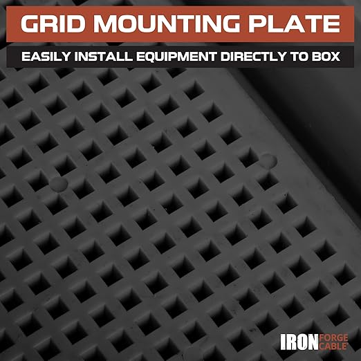 Iron Forge Cable Waterproof Junction Box - Outdoor Enclosure - Boxes with Mounting Plate, Wall Brackets, Hinged Black Panel Cover - IP65-15x11x6 Inch