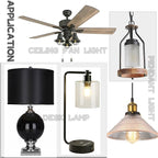 Aluminum Socket Shade Rings - Medium Base E26, Retaining Rings for Glass Lamp Shades/Light Fixtures, Lock Thread Diameter 1-1/2 Inches