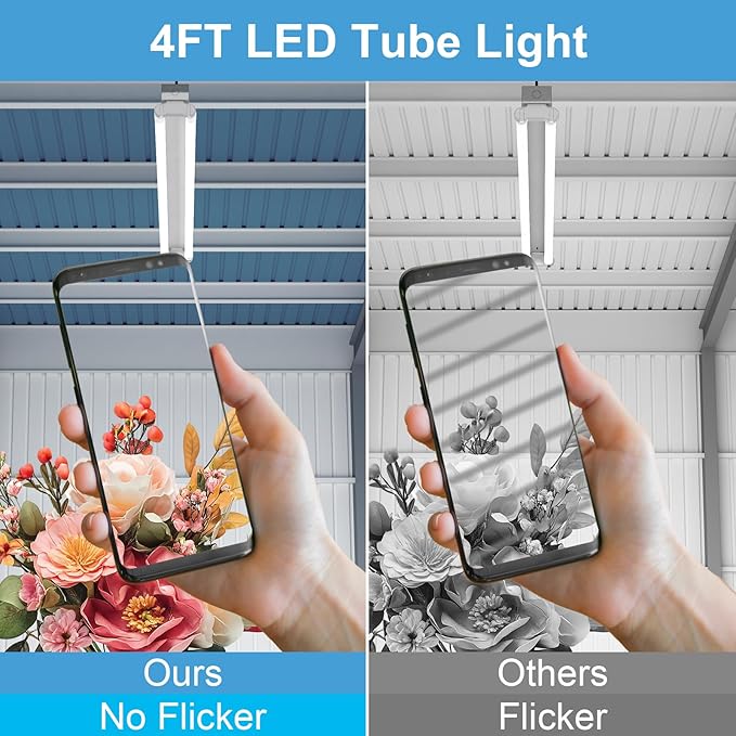 T8 LED Tube Light Bulbs 4 Foot 20W 40W Equivalent, 6000K Cool White 2000LM, T8 T10 T12 Fluorescent Replacement, Dual-end Powered Ballast Bypass, Frosted Cover ETL Listed for Garage 25-Pack