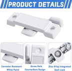 4 Pcs F2590 Windows Replacement Sash Lock-2-1/4'' Mounting Hole Centers Sash Lock with Screws-White Sash Lock for Vertical Sliding Windows Double Hung Windows