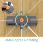 Floor Scrub Brush with Long Handle, 3 in 1 Scrape and Heavy-Duty Stiff Bristle Scrubber Brush for Cleaning Shower Bathroom, Patio, Garage, Kitchen, Wall and Deck (Gray, 1 Pack)