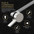 RAVINE Premium Modern Luxury Universal Toilet Handle Replacement, Majestic Collection. Toilet Lever Replacement, Easy Install (Nickel, Front Mount)