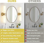 Wall Sconces Set of Two, Brushed Gold Bathroom Sconces Wall Lighting with Milky White Glass, Modern Sconces Wall Decor Set of 2 Bathroom Light Fixtures for Mirror Living Room Hallway Bedroom