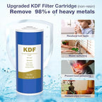 SimPure Whole House Water Filter System, 2 Stages Clear Home Water Pre-Filtration with Carbon and KDF Filters, Reduce Iron, Chlorine, Manganese, Lead, Heavy Metals, 1" NPT Brass Port(DB10C-2KDF)