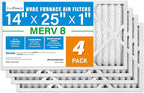 LotFancy 14x25x1 Air Filter MERV 8 Dust Defense (4-Pack) Pleated HVAC Furnace Air Filters, Replacement for Home AC & Heating Systems, Actual Size: 13.75" x 24.75" x 0.75"