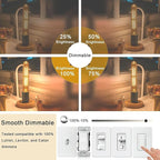 7.3 Inch 3000K Warm White Edison Bulbs Equal 80 Watt, 800LM E26 Led Bulb 6W Dimmable, T10 T9 Long Tubular Clear Glass Light Bulbfor Vanity Pendant Chandeliers Wall Sconces - UL Cert 2Pack