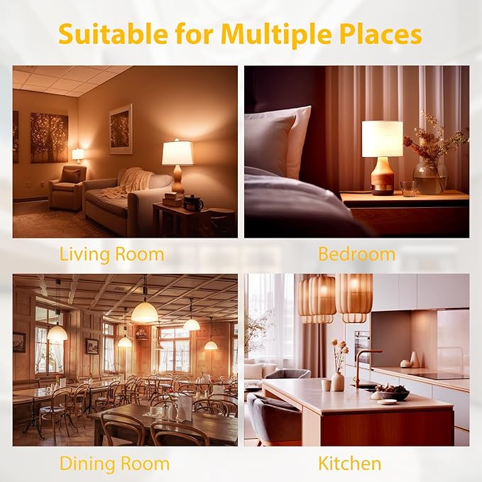 dalattin 12 Pack A19 LED Bulbs,9W Equivalent 60 Watts,E26 Base,Soft White 2700K, 800 LM, Non-Dimmable, Efficient Energy Saving Lights for Living Room,Office,80+ CRI,120V, UL Listed