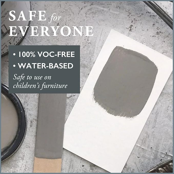 AMY HOWARD AT HOME Chalk-Based One Step Paint for Furniture, Cabinetry, Decor, Finish, and More | No Stripping, Sanding, or Priming | Medium Base | 16 Ounce | Selznick Grey
