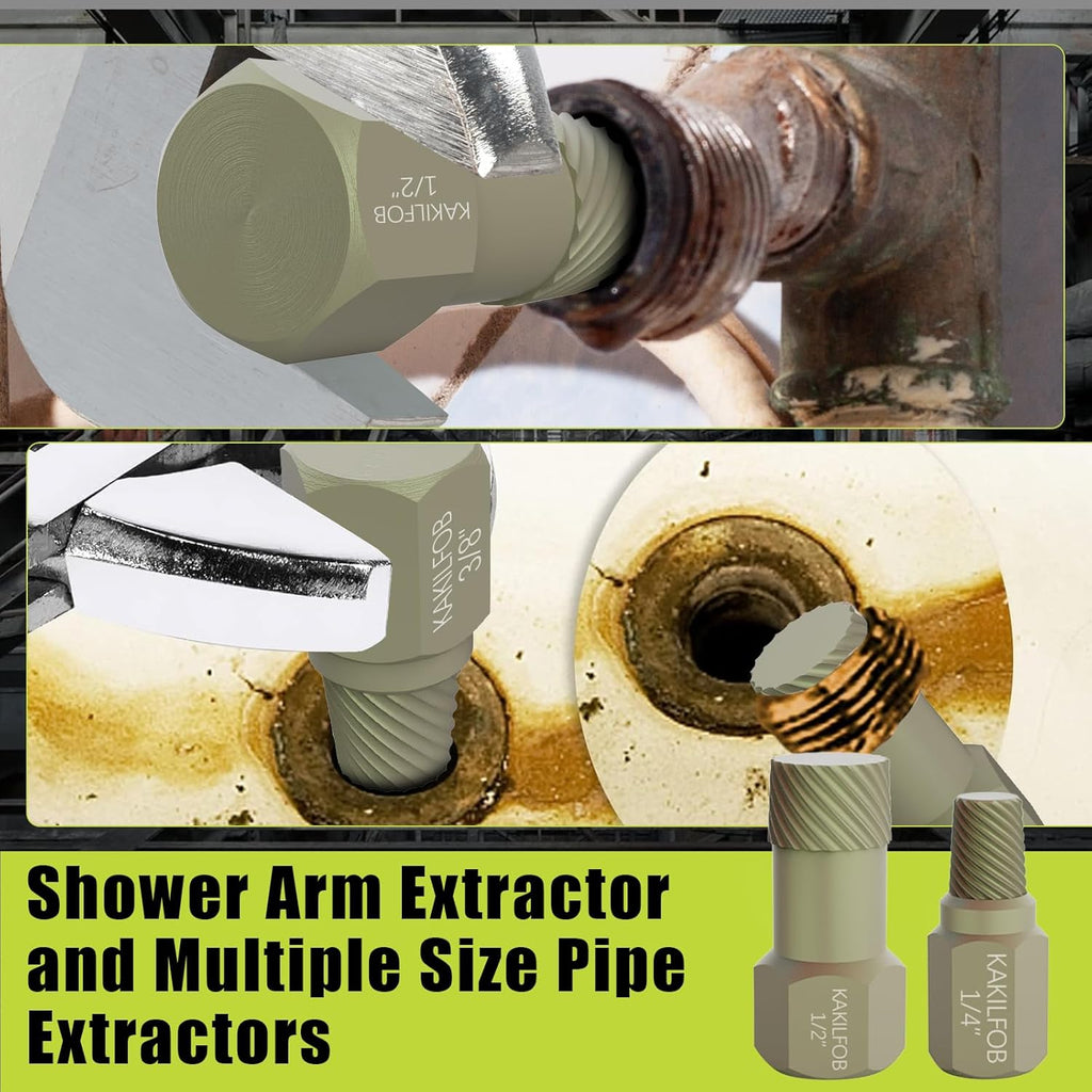 1.5'' Tub Drain Extractor, 8PCS Pipe Nipple Extractor Set with 1-inch Socket, Remove the Old, Broken, Stubborn, Rusted Drain Tub Bathtub Stopper, Strong Grab Plumbing with Storage Case