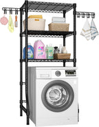 Ulif U8 Medium Laundry Room Storage Organizer, Over the Washer and Dryer Storage Shelves for Laundry Organization, 32.3”W x 17.3”D x 76.2”H, Suit Washing Machine Width within 29.9”, Hold 304 lb, Black