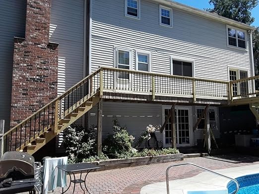 25 Pack Deck Balusters 32'' Rectangle Staircase Baluster, Black Metal Deck Spindle and Stairs Railing,Hollow Rectangle Deck Balusters for Deck Railing Porch