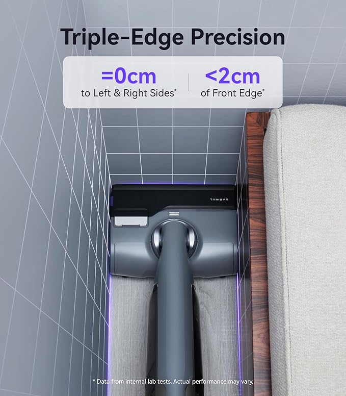 NARWAL S30 Pro Wet Dry Vacuum Cleaner with 20000Pa Suction, Cordless Vacuum Mop for Hard Floors, Tangle-Free Hair-Cutting, 180° Lie Flat, 194°F Self-Cleaning, Disposable Waste Bag, Edge Cleaning