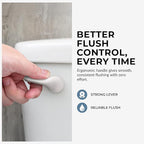 Qualihome White Toilet Tank Flush Lever Handle, Universal Front Mount with Nut Lock, Fits Most Toilets