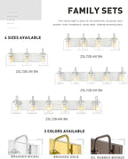 zeyu 6-Light Bathroom Wall Light Fixture, 44 Inch Modern Nickel Vanity Lighting Fixtures for Bedroom, Brushed Nickel Finish with Clear Glass Shade, ZSL72B-6W BN