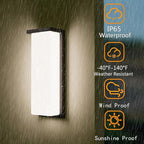 Black 18/20/22W 14in Outdoor Wall Light Fixtures, IP65 Waterproof, 3-Color Temp Adjustable Porch Lights, Modern dawn to dusk Exterior Sconces for House, Front Door, Walkway, Wall Mount,2 Pack