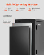 VEVOR Metal Wall Cabinet, 30W x 12.01D x 30H Inch, Steel Floating Hanging Storage Cabinet with Locking Doors and Adjustable Shelf for Garage, Basement, Kitchen, Warehouse Assembly Required, Black