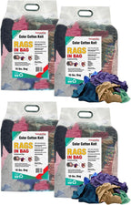 Color T-Shirt Rags (10 lbs. Bag - Pack of 4) - Shop Bulk T-Shirt Cotton Cloth Rag in a Bag, Wipes for House, Mechanic, Auto, Garage, Paint, Window, & Utility