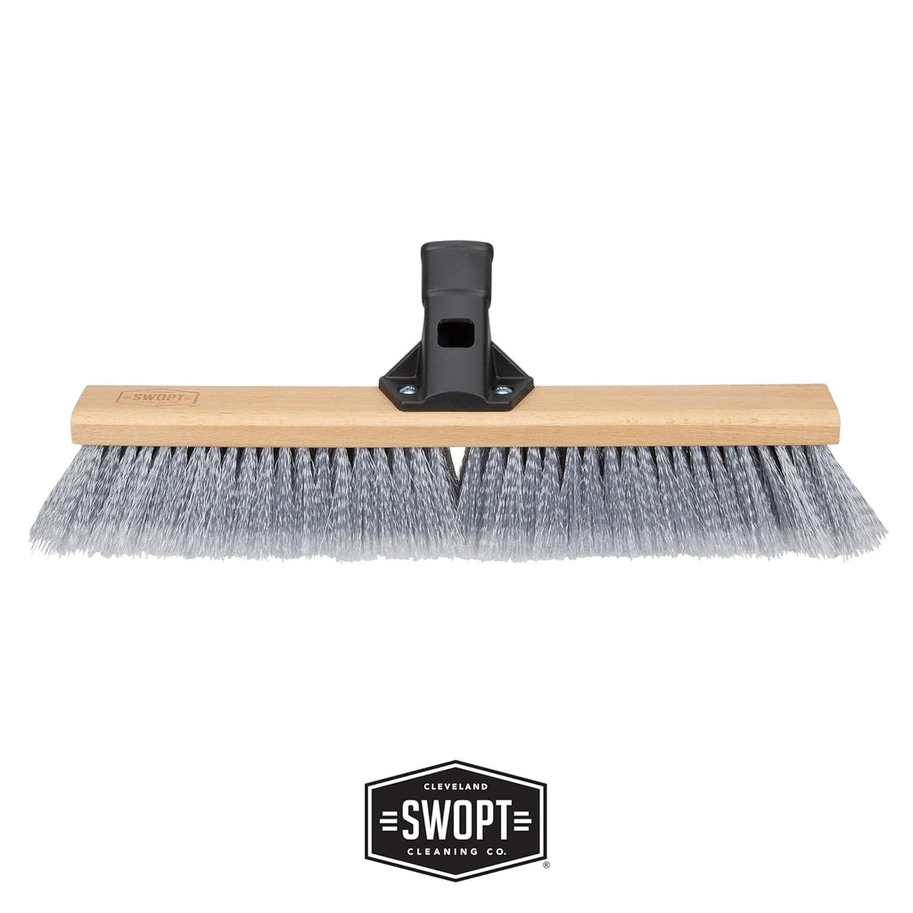 SWOPT 18” Premium Multi-Surface Push Broom Head — Indoor and Outdoor Push Broom — Cleaning Head Interchangeable with All SWOPT Cleaning Products for More Efficient Cleaning and Storage