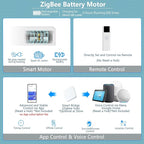 Motorized Blinds with Remote Cordless Automatic Motorized Shades Custom Blinds for Windows Smart Curtains Compatible with Alexa Google Home(Blackout Thunder Grey,W40 x H72in)