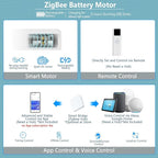 Motorized Blinds with Remote Cordless Automatic Motorized Shades Custom Blinds for Windows Smart Curtains Compatible with Alexa Google Home(Blackout Jacquard Beige,W66 x H72in)