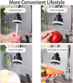 Faucet Aerator Faucet Sprayer Attachment, Kitchen Faucet Head Replacement with 4 Spray Modes, 360° Swivel Faucet Extender Anti-Splash Sink Sprayer Faucet Nozzle Head (Diamond, Black)