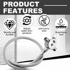 4 Pcs 3/8" Manual Mixing Valve Hot Cold Water Temperature Mixer Thermostatic Mixing Valve for Home and Bathroom Below Deck to Adjust Water Temperature, 8 Braided Faucet Connector Included