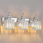 Crystal Vanity Lights Chrome 3 Light Modern Vanity Light for Bathroom