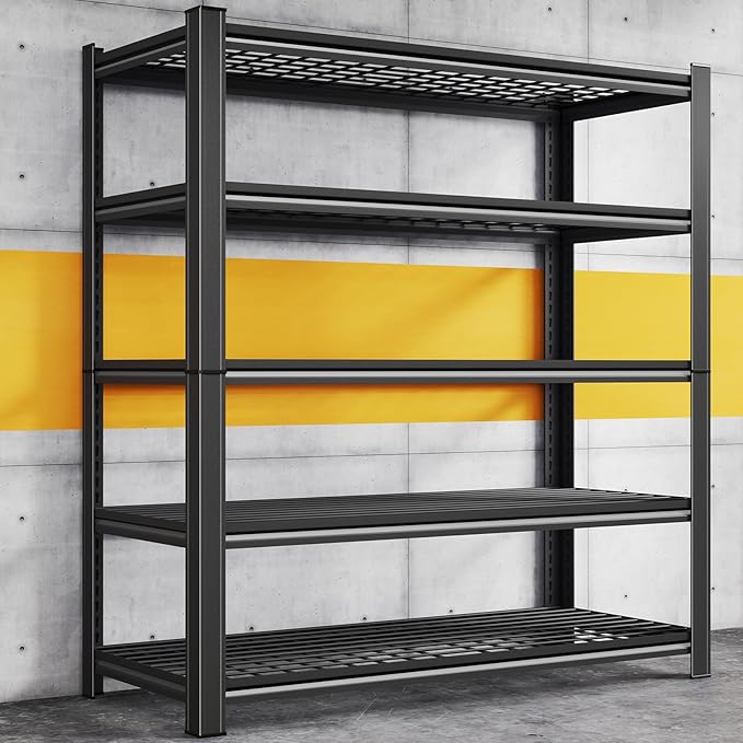 72" H X 48" W X 24" D Heavy Duty Garage Shelving Unit 5 Tier 3500 LBS Storage Shelves Adjustable Industrial Metal Wire Shelf Unit for Garage,Basement,Pantry,Warehouse,Commercial