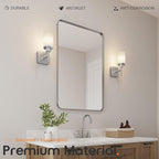 Bathroom Light Fixtures Brushed Nickel Vanity Lights with White Frosted Glass Shade, Wall Lamp for Mirror Kitchen Bedroom Porch, 2 Pack T001BR-L1-P2