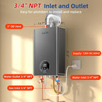 102000 BTU Natural Gas Tankless Water Heater, Max 4.3 GPM Intelligent Constant Indoor Instant Gas On Demand Hot Water Heater Tankless with Freeze Protection, 3/4" NPT, for 3-4 Water Points