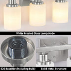 3-Light Bathroom Light Fixtures, Nickel Vanity Light, Modern Bathroom Wall Lights Over Mirror, Farmhouse Wall Sconces Lighting for Bedroom Living Room