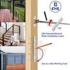 CKE 50 Pairs Cable Railing Kit 1/8" Swage Toggle Turnbuckle Hardware T316 Stainless Steel Cable Railing Hardware for Wood Post, Angle 180° Adjustable Stairs Deck Cable Railing Kit 20 Cable Lines, CR25