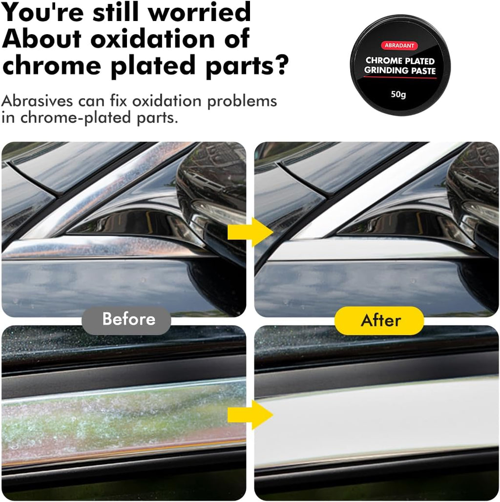 Metal Polish Restorer and Protectant, Chrome Cleaner and Polish for Cars, Removes Oxidation and Discoloration from Metal, Aluminum, Stainless Steel, Brass, Chrome and More