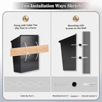 KYODOLED Convenient and Durable Wall Mount Mailbox for Outside, Easy Installation, Ample Storage Space to Accommodate Standard-Sized Letter, Magazine, Check, Black, Drop Box for Home or Apartment