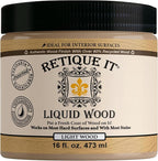 Retique It New and Improved Formula Liquid Wood Coatings - Stainable Primer - Paint It then Stain it (Light Wood, Medium)