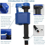 Replacement Fill Valve Assembly for Toilet Tanks - Flushing Valve Part for Toilet Tanks Repair Parts, with Quick Install Connector and Refill Pipe, Compatible with TOTO.
