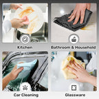 Microfiber Cleaning Cloths Roll, 75 Pack Tear Away Microfiber Towels Roll, 12" x 12" Lint Free Rags, Reusable Cleaning Cloths,Washable,Scratch Free,Ultra Absorbent Dish Rags(Dark Grey Ripple)