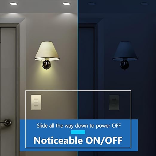 LIDER Combination Dual Dimmer Light Switch Control, 2 Sliding Light Controls, Single Pole, 400W CFL/LED, 600W Incandescent/Halogen, UL Listed, Wall Plate Included, Light Almond, 2 Pcak