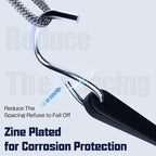 KJE 20Pack 21" Rubber Bungee Cords with S Hooks - Quality EPDM, Heavy Duty Black Bungee Straps, Ideal for Outdoor Tie Downs, Securing Tarps, Canvases, Cargo in Cold Hot Climates